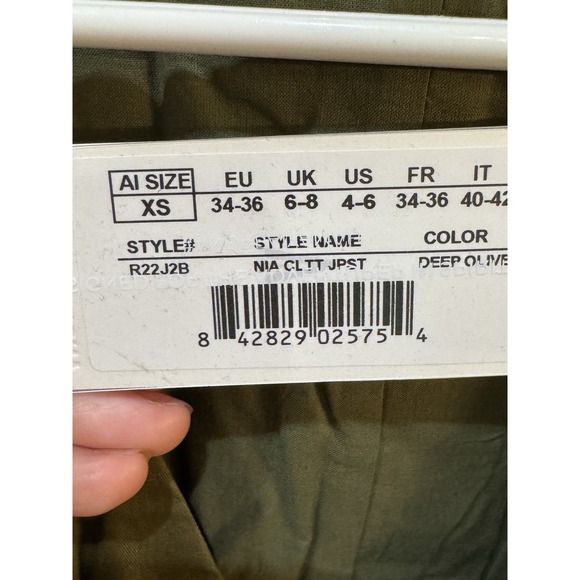 Andrea Iyamah Nia Culotte Jumpsuit Size XS 4/6 Olive Green New Resort Wear‎ - Picture 7 of 13